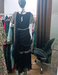 Elegant Black Embroidered Lehenga Choli