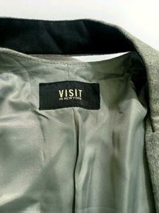 Imported Small Classic Grey Double-Breasted Blazer