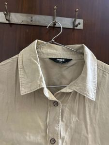 Beige Cropped Shirt