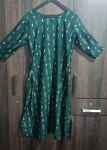 Green Printed Kurta