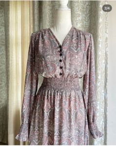 Elegant Paisley Print Maxi Dress
