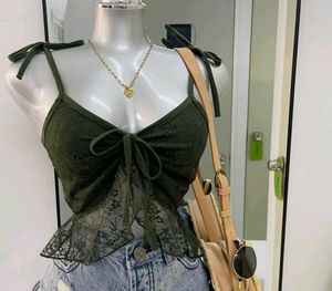 Lace Tie-Up Camisole Top