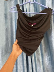 Stylish Brown Drape Top