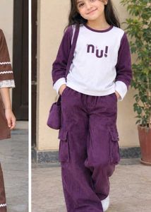 Cute Purple & White Outfit with Bag