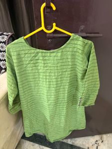 Green Striped Kurta