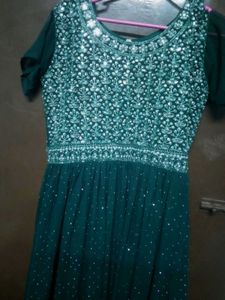 Embellished Teal Ethnic Gown