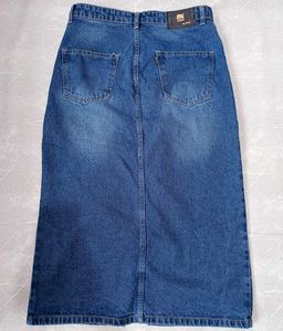 Blue Denim Midi Skirt