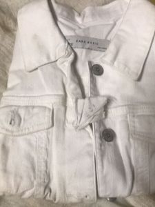 Zara White Denim Vest