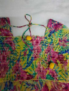 Chic Yellow Floral Bell Sleeve Top