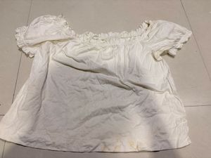 White Off-Shoulder Puff Sleeve Top