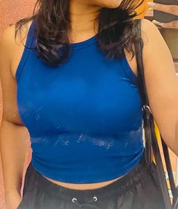 Vibrant Blue Ribbed Tank Top