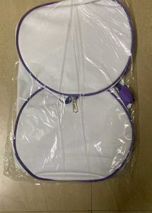 White and Purple Duffle Bag