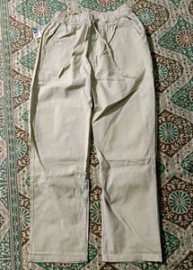 Zara Beige Linen relaxed fit Pants