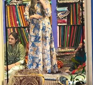 Beautiful Floral Print Anarkali Kurta