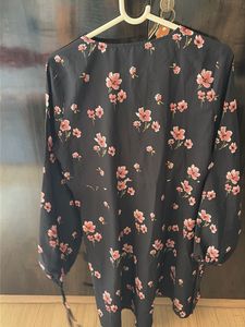 Black Floral Wrap Dress SIZE M