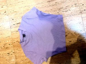 Lavender Ribbed Mock Neck Top