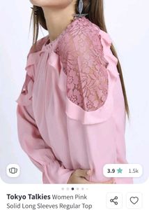 Pink Lace Sleeve Top