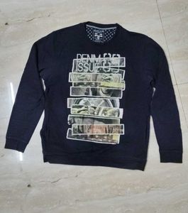 Men's Graphic Print Navy Sweatshirt