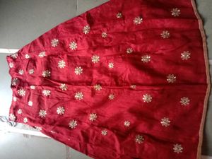 Elegant Red Embroidered Lehenga Choli