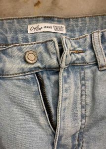 Light Wash Denim Jeans with Lace Detail
