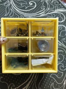 Yellow Organizer Box with Compartments
