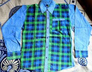 Green &amp; Blue Plaid Shirt