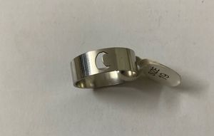 Unisex Silver Toned Crescent Moon Cutout Ring