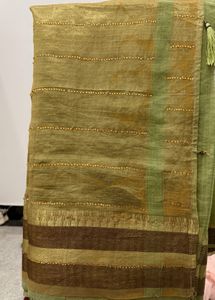 Elegant Green Saree with Embellishments