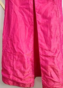 Pink Kurta with Embellished Neckline