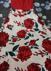 Red Floral Print Maxi Dress
