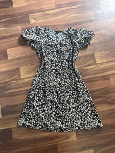 Cute Black Floral Mini Dress