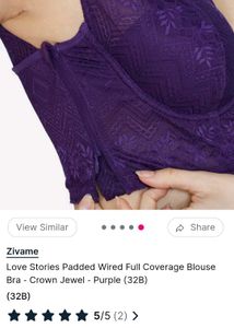 Zivame Purple Lace Crop blouse with tags