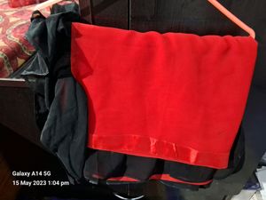 Red N Black Ruffle Saree