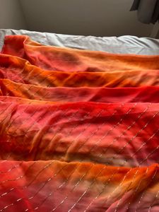 Vibrant Ombre Beaded Saree