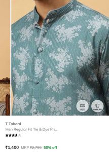Men's Green Floral Kurta