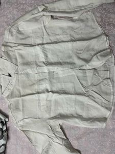 Chic White Textured Button-Up Shirt