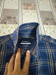 Mast &amp; Harbour Stylish Men's Blue Plaid Shirt