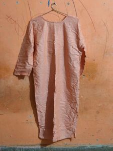 Peach Embroidered Kurta