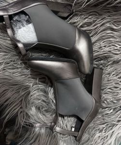 Metallic Ankle Strap Heels