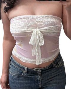 NEWME | Lace Floral Tube Top