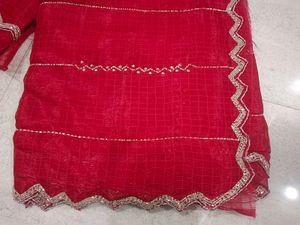 Elegant rani Saree with Embellished Border