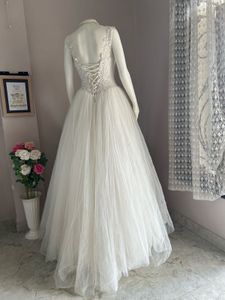 White Bridal Gown with inner sequins underlay