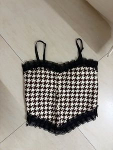 Cute Houndstooth Camisole Top