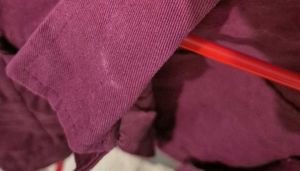 Burgundy Cropped Denim Jacket