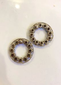 New Vintage Iridescent Hoop Earrings Flat Lay