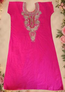 Gorgeous Pink Embroidered Kurta with heavy stones