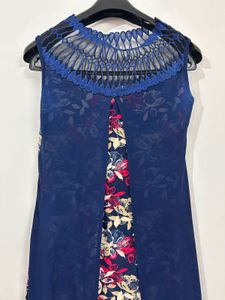 Elegant Blue Floral Gown