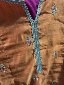 Orange Embroidered Kurta