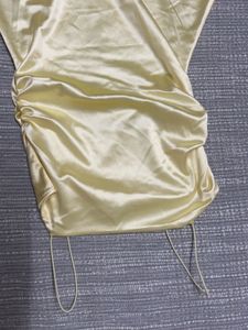 Satin Slip Dress - Light Yellow, size-Xs