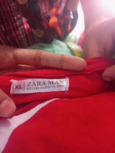 Men's Red &amp; White Striped T-Shirt